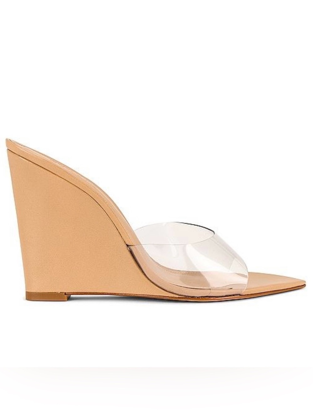 SCHUTZ Luci Vinyl Wedge in Nude- Size 6